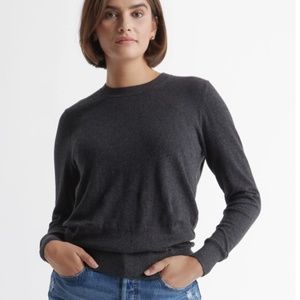 Quince Lightweight Cotton Cashmere Crewneck Sweater Size L